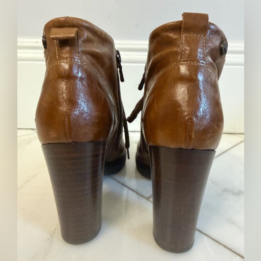 Nero Giardini Italian Leather Brown Chunky Heel Ankle Boot euro 38 US 7.5-8 EUC - Picture 4 of 12